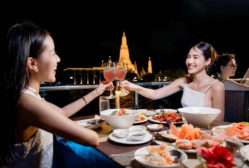 Bangkok: Opulence Luxury River Dinner Cruise with Live Band - Landmark views you can actually use: Wat Arun, the Grand Palace, and Wat Phra Kaew