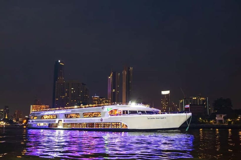 Bangkok: White Orchid Chao Phraya Cruise, Thai Buffet & Beer - Chao Phraya night views from the White Magnolia