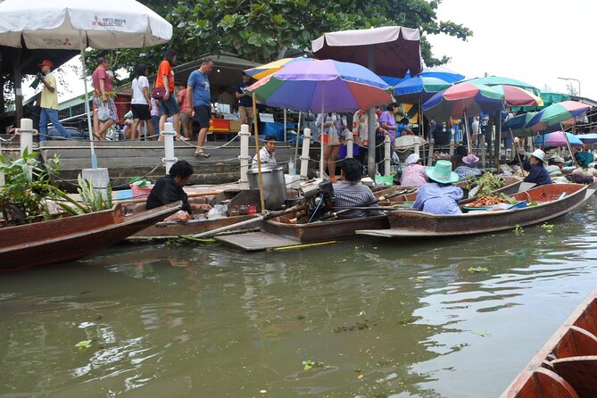 From Bangkok : Thaka Floating Market - Tha Kha Floating Market: Boats, Lotus Blossoms, Bargaining, and Snacks