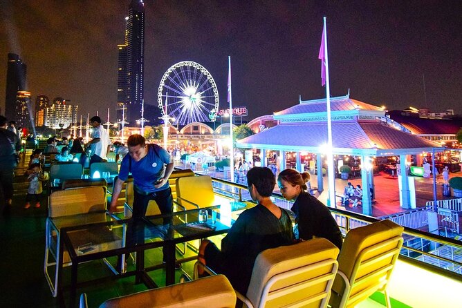 Royal Princess Cruise - Sunset Program on Chao Phraya River, Bangkok - Cruise route in plain language: Grand Palace area, Wat Arun, temples, and the Rama VIII Bridge