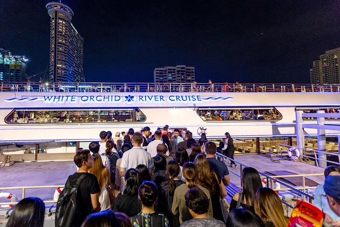 White Orchid Dinner Cruise at Bangkok with Pickup & Live Music - The Cruise Route: Bridges, Wat Arun, and the Grand Palace Area