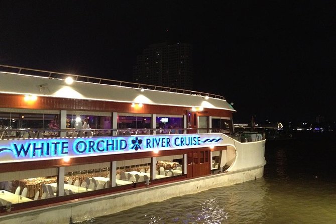 White Orchid Dinner Cruise at Bangkok with Pickup & Live Music - Dinner on the Move: Buffet Variety and What to Expect